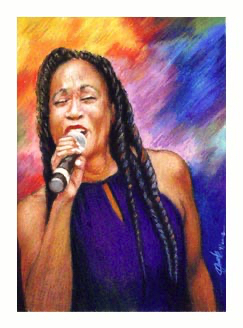 This small image of the Female Vocalist pastel painting links to the main page that contains details about and a link to buy a giclée of this painting.